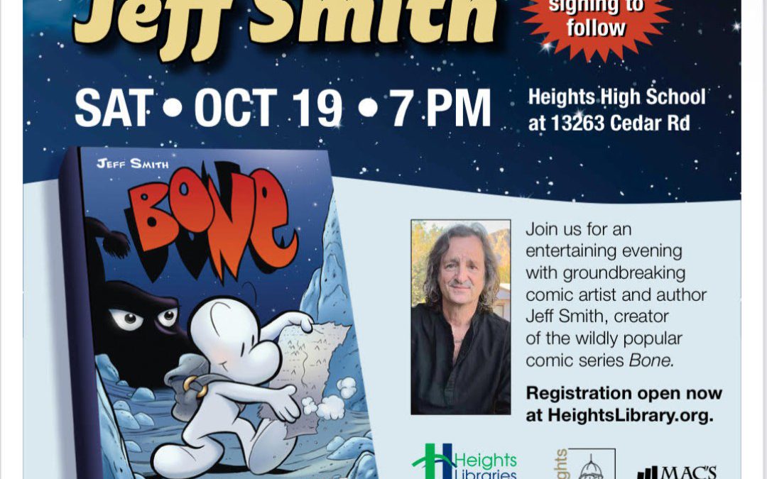 Jeff Appearance in Cleveland at Heights Library October 19th!