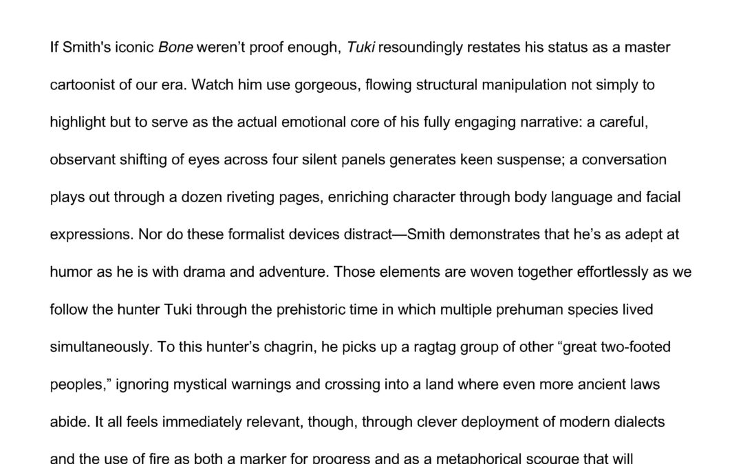 Booklist Starred Review – TUKI: Fight for Fire