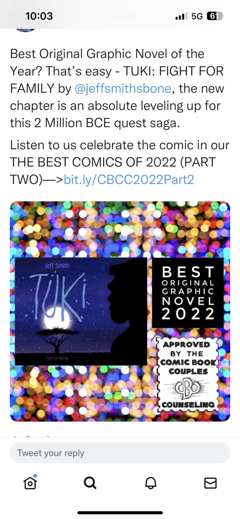 CBCC Podcast Names TUKI Fight for Family Best Original GN!