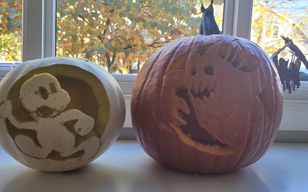 Smiley Bone Carved Pumpkins!