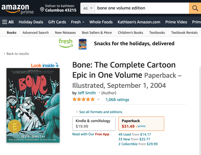 BONE One Volume Edition – 5 Star Rating!